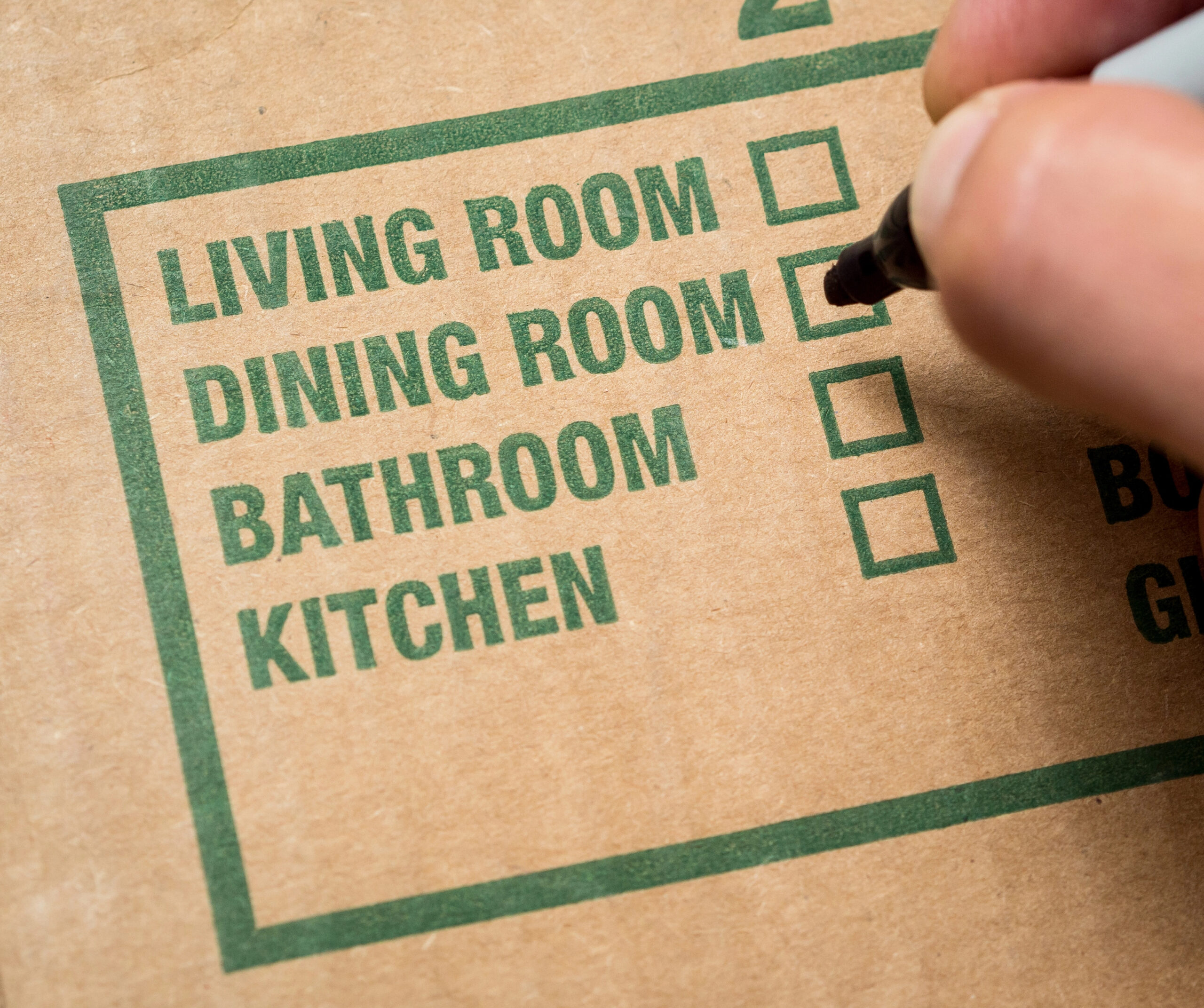 Depositphotos_11858689_XL A contents box marked according to rooms in a home